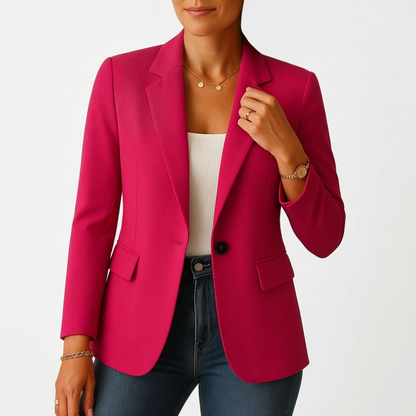 Sofia | Women's Blazer with Single-Button Closure and Classic Lapel | Professional