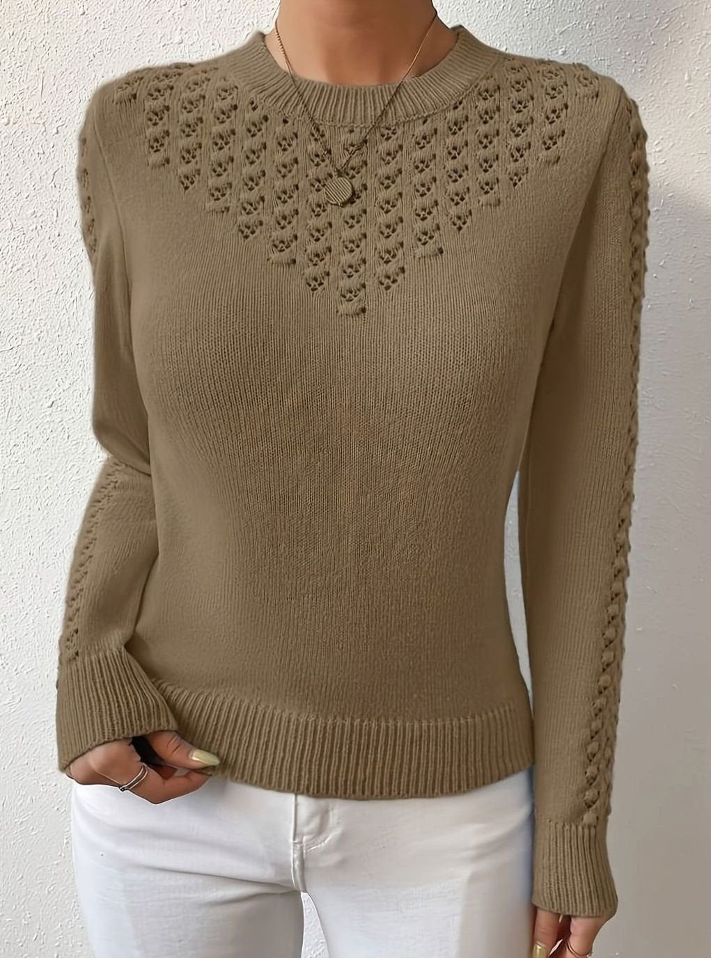 Seraphine Pointelle Detail Knit Sweater
