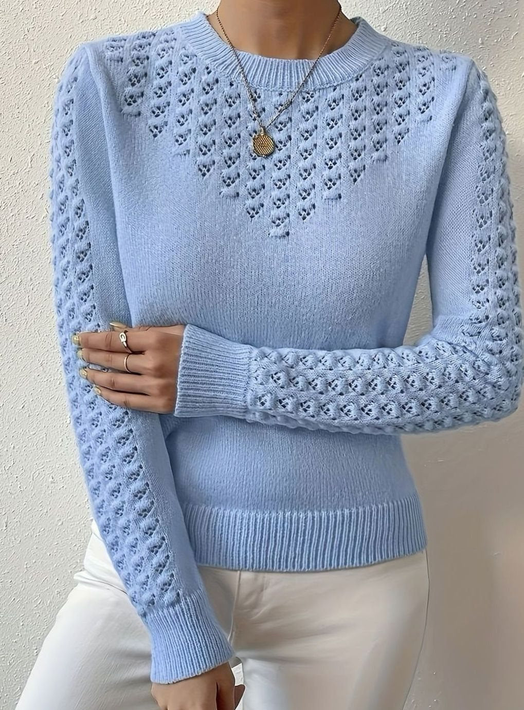 Seraphine Pointelle Detail Knit Sweater