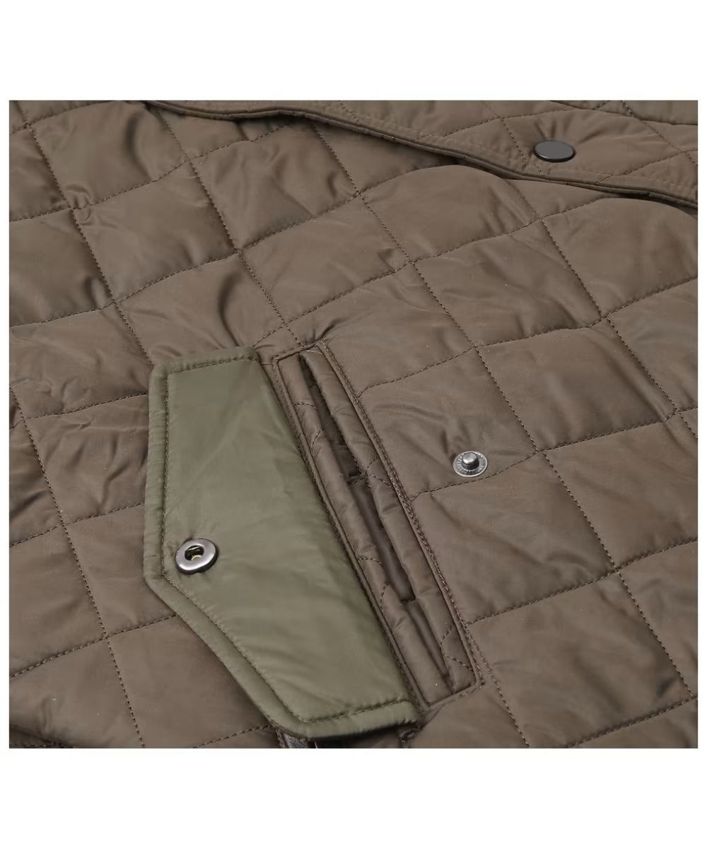 Men's Diamond-Quilted Jacket, Stand Collar and Zip Side Pockets