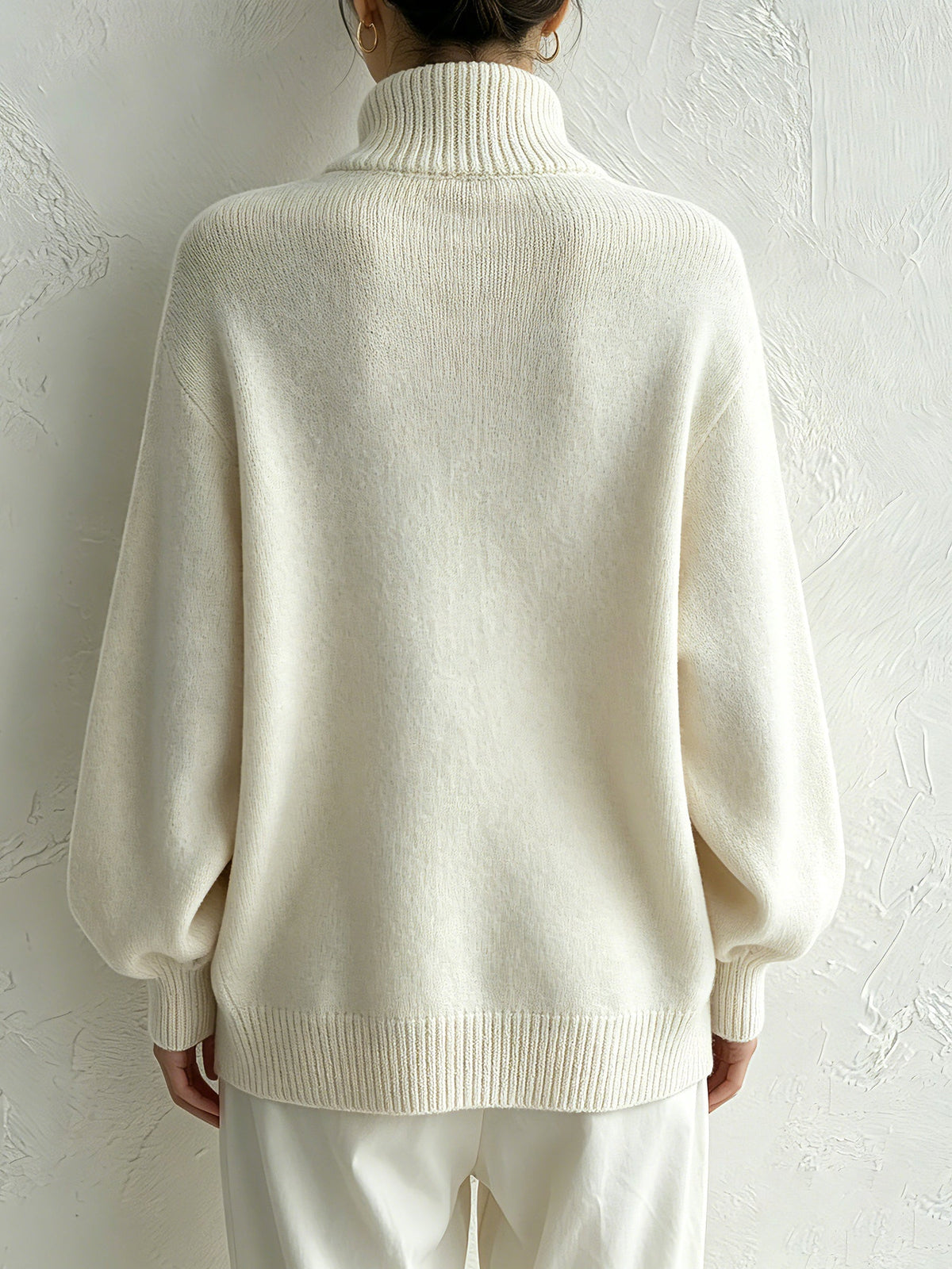Ilsa-Belle Diagonal Button Turtleneck