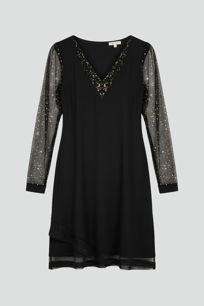 Madison | Women’s Sequin Sleeve V-Neck Cocktail Dress