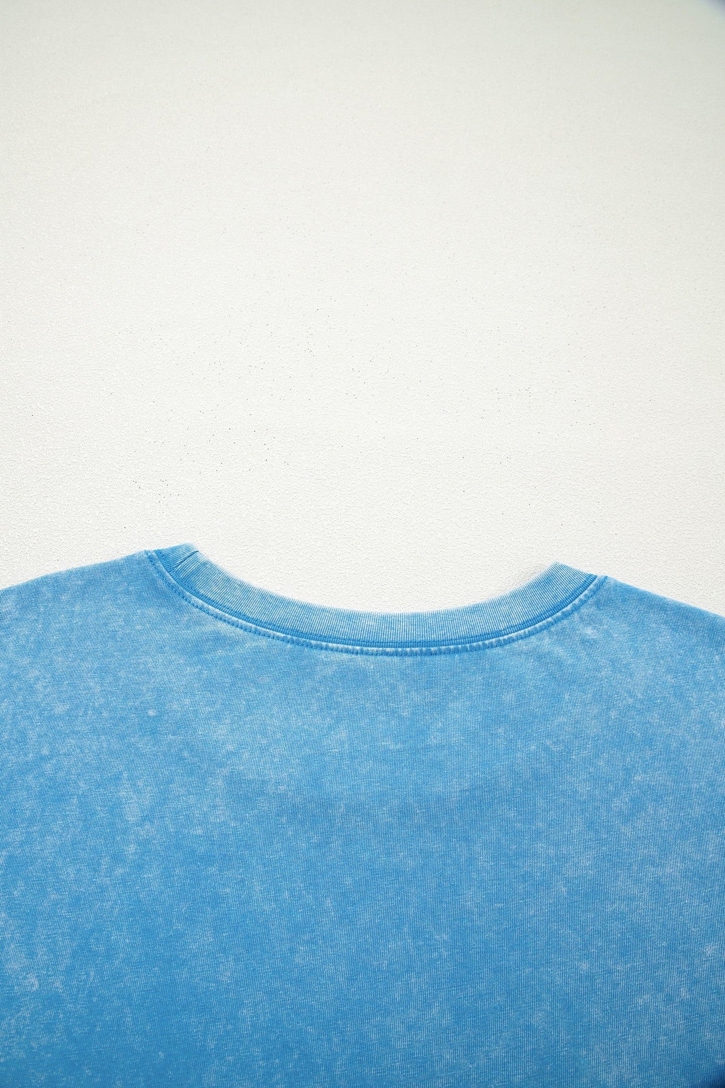 Oversized Blue T-shirt with Mineral Wash Effect