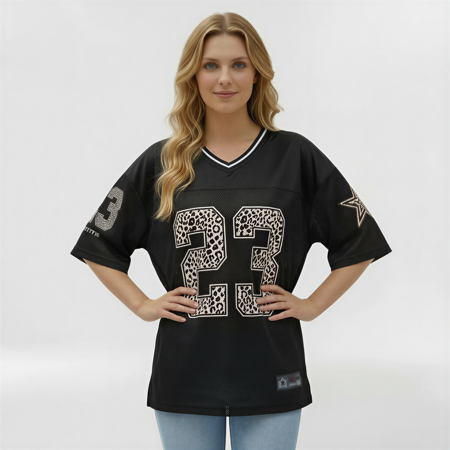 Women's oversized T-shirt with front print for casual use