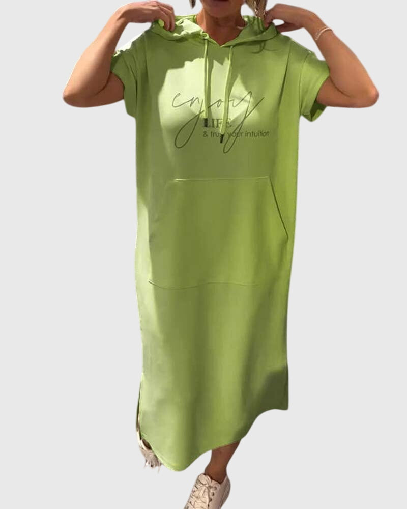 Chic Cotton Hoodie Dress for Everyday Wear