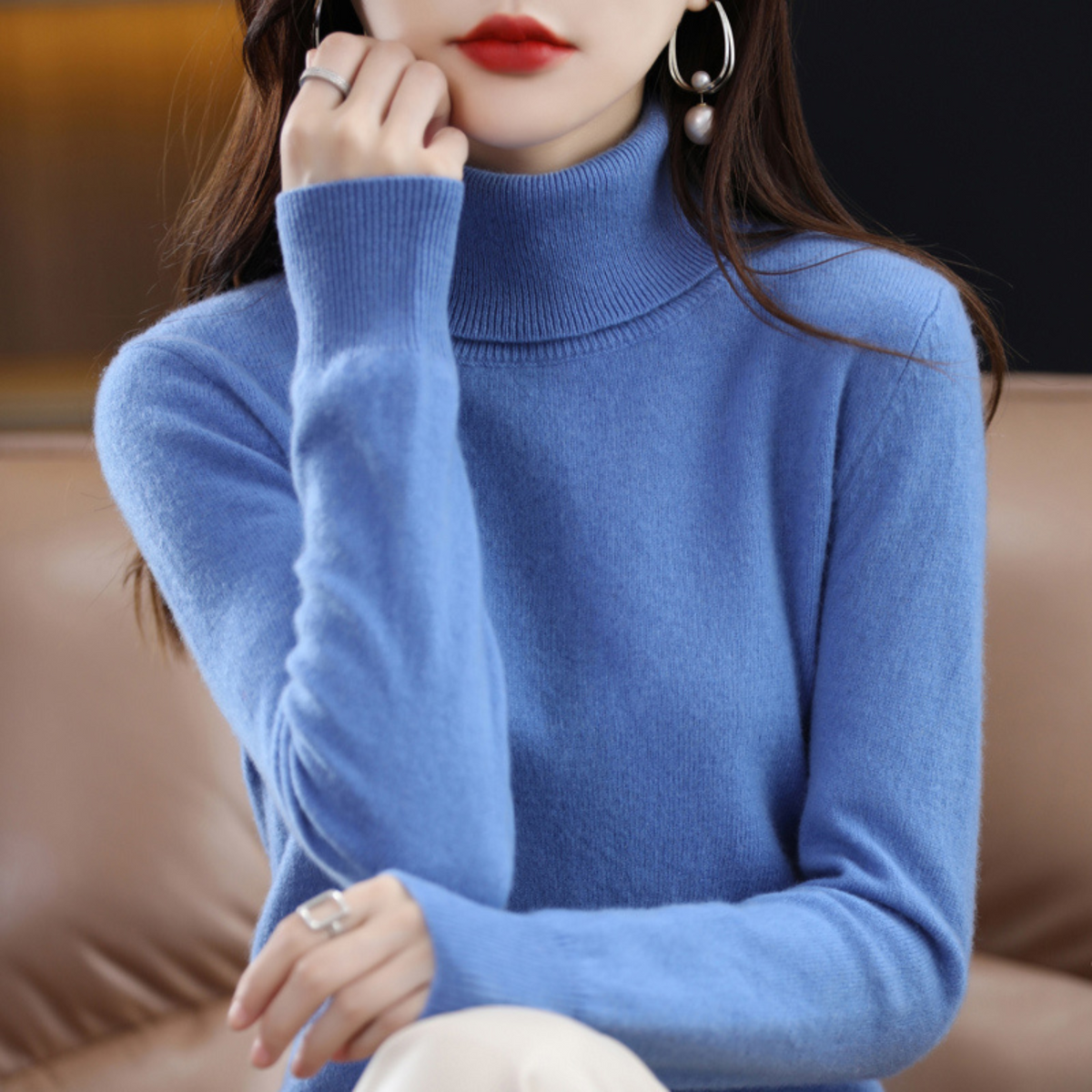 Elena Cashmere-Feel Turtleneck