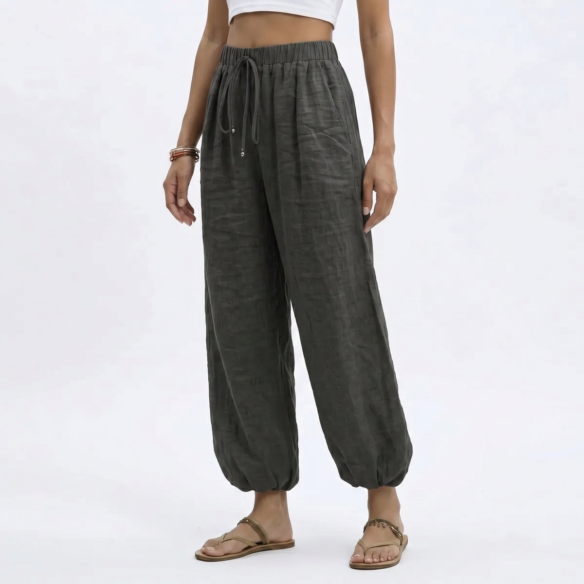 Elara Linen-Blend Wide-Leg Pants