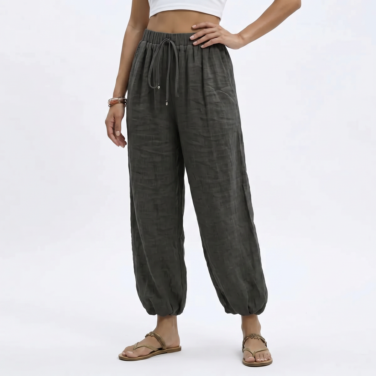 Elara Linen-Blend Wide-Leg Pants