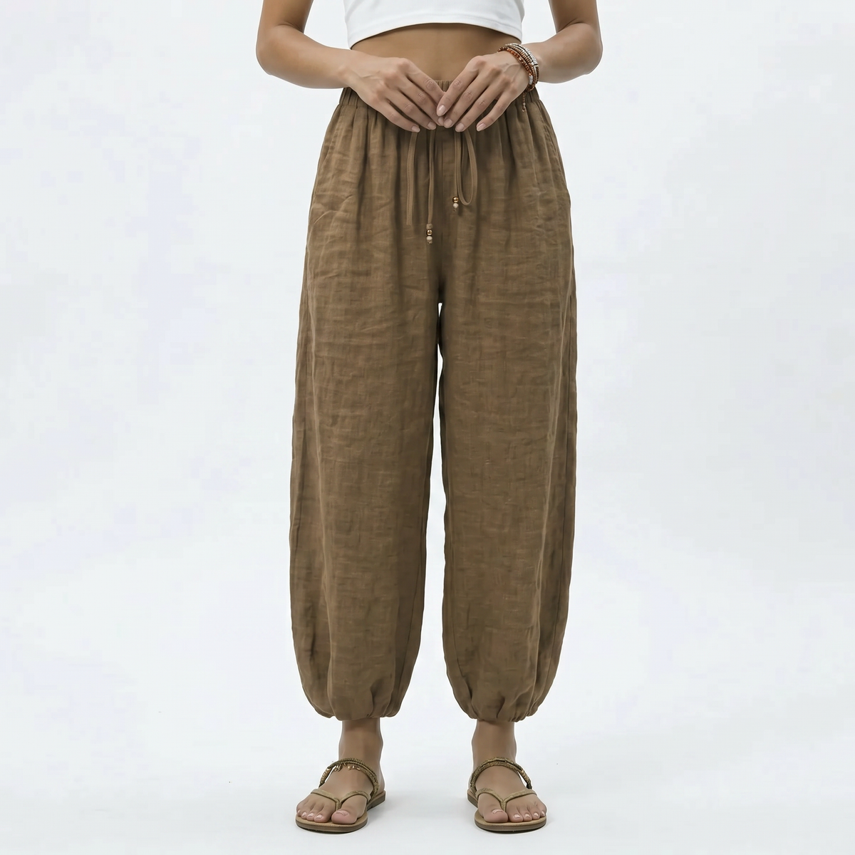 Elara Linen-Blend Wide-Leg Pants