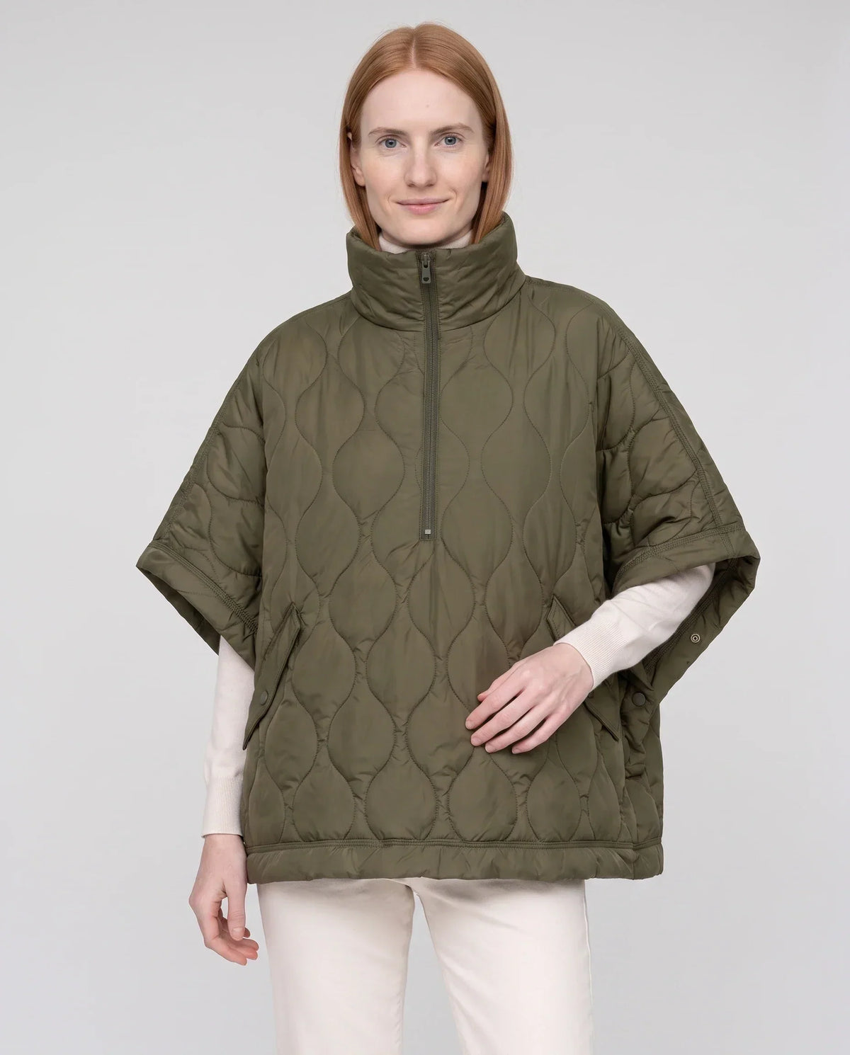 Quilted Cape Gilet with Half-Zip