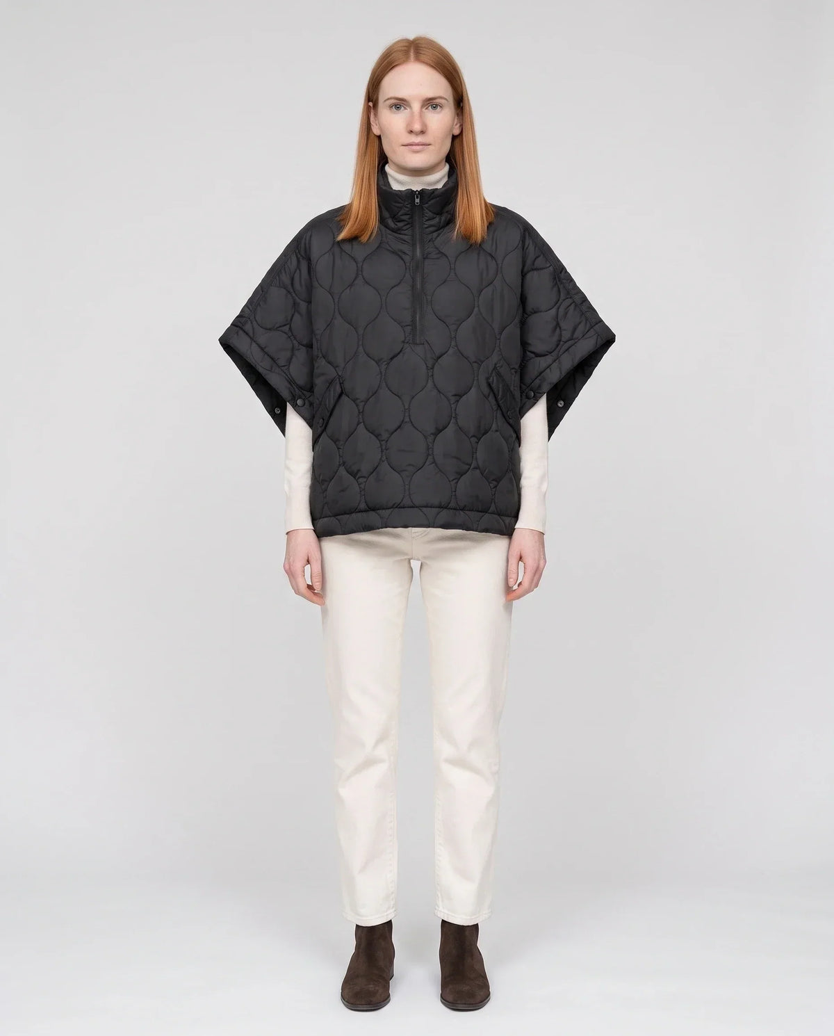 Quilted Cape Gilet with Half-Zip