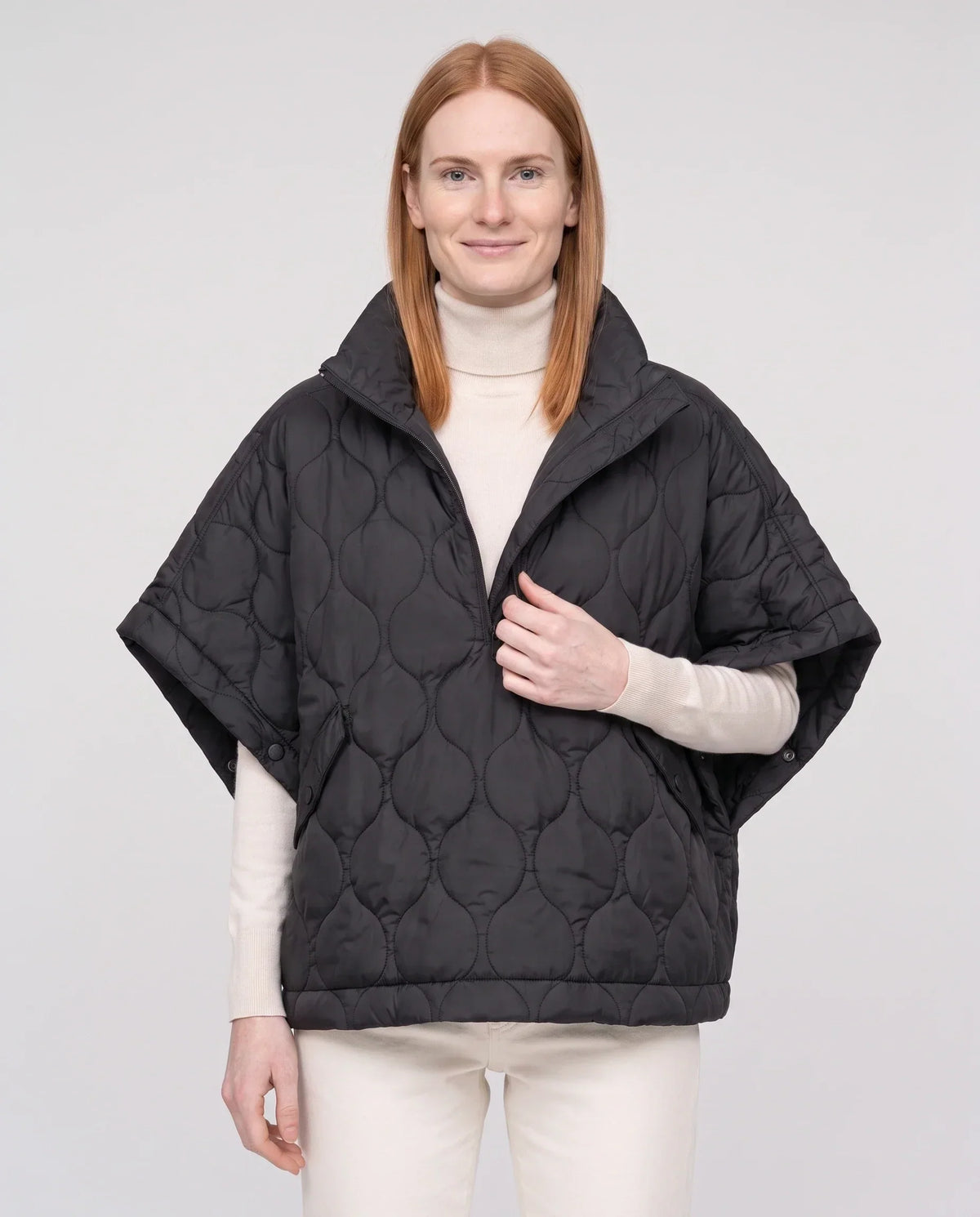 Quilted Cape Gilet with Half-Zip