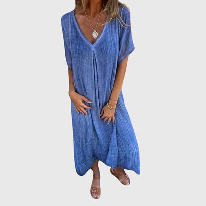 Fiona™ – Chic V-Neck Dress for Any Occasion