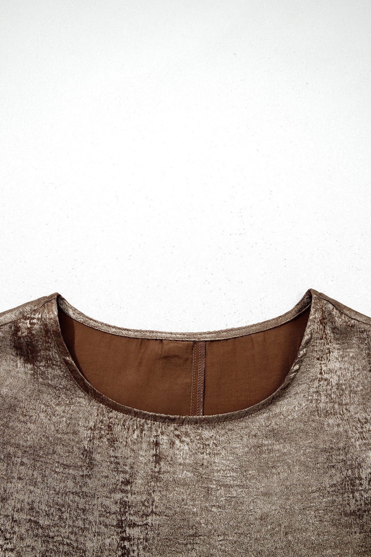 Top Metallic Gold Sleeveless with Round Neck and Ruffles