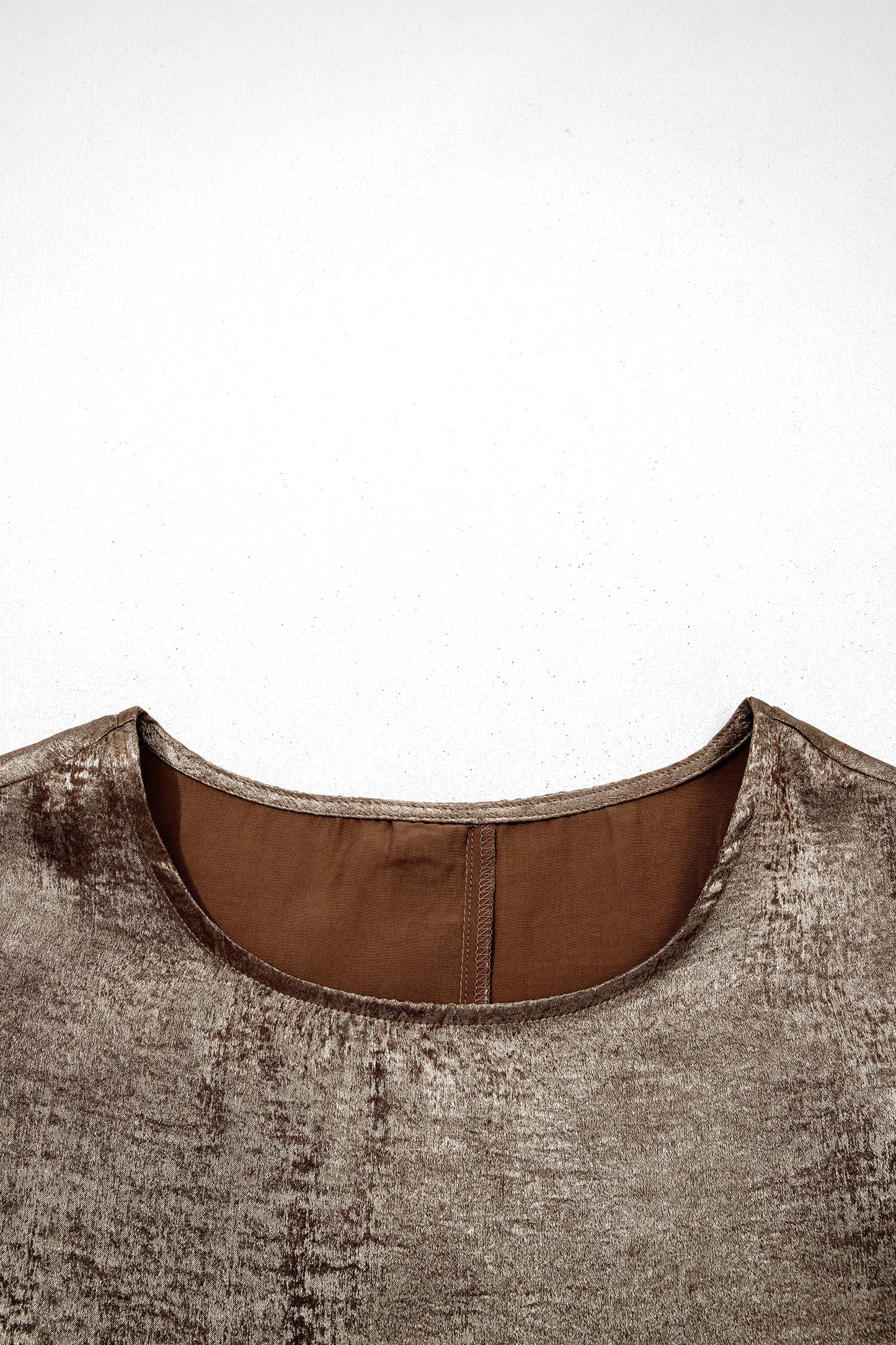 Top Metallic Gold Sleeveless with Round Neck and Ruffles