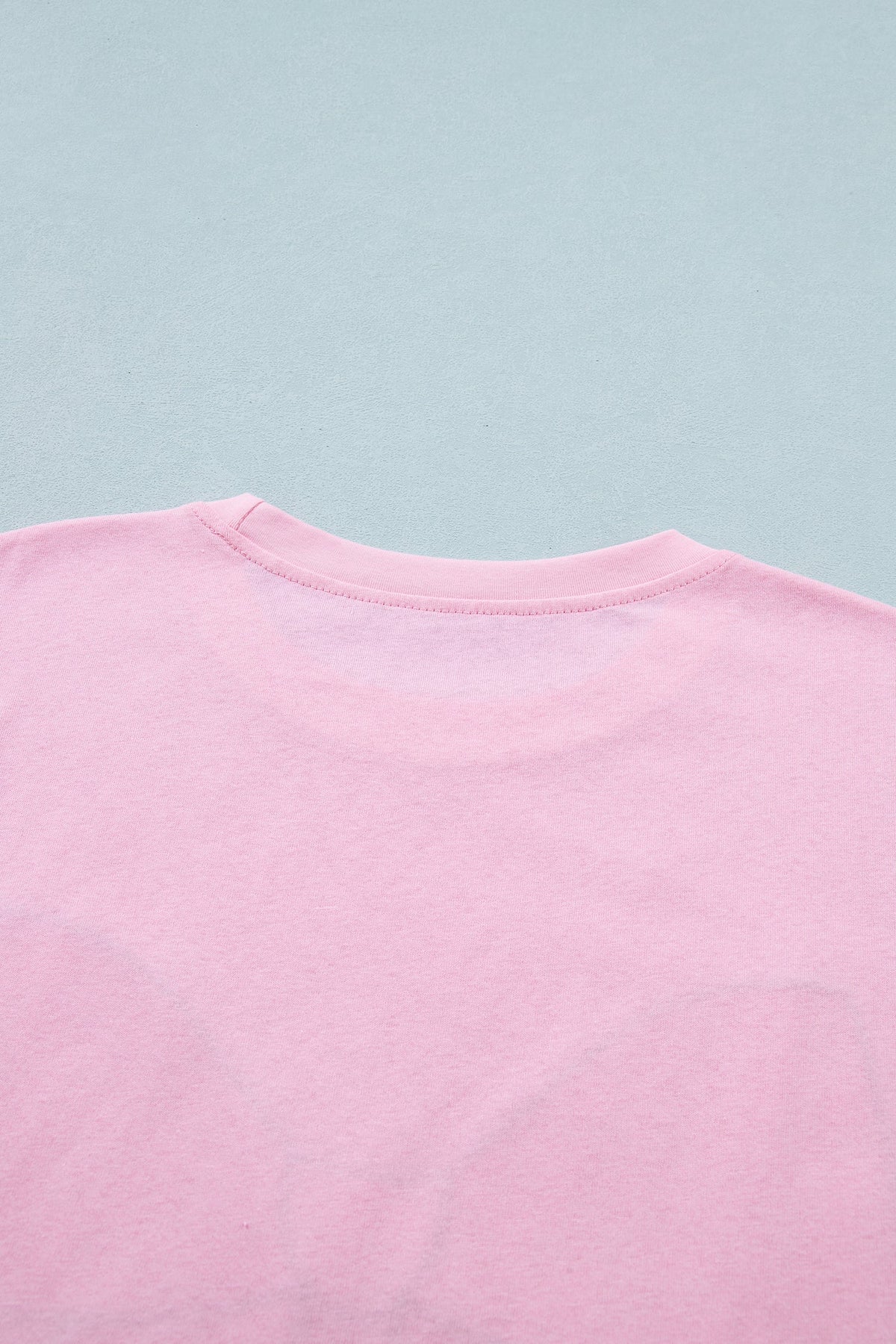 Cotton T-shirt with embroidered leopard bow and crew neck