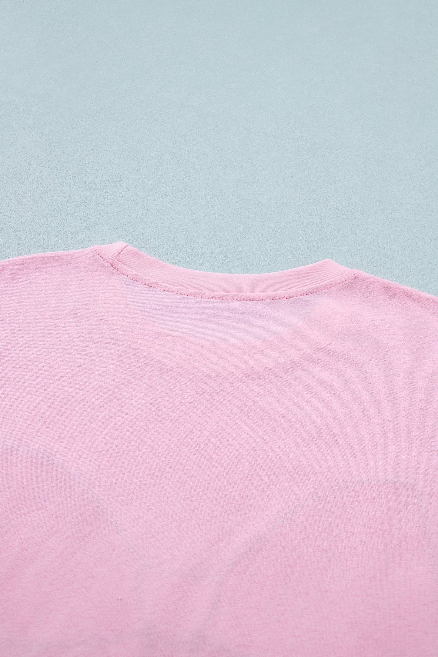 Cotton T-shirt with embroidered leopard bow and crew neck