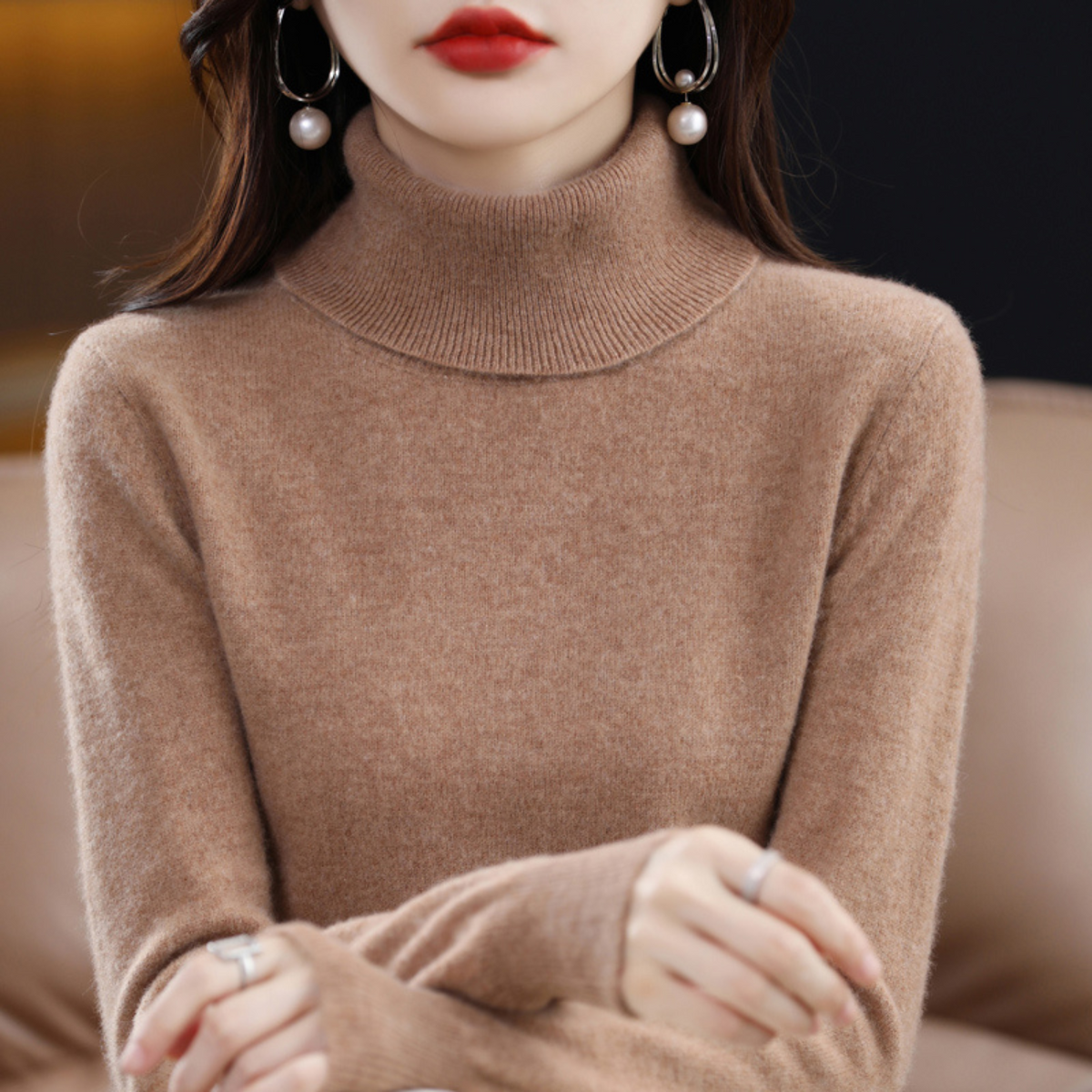 Elena Cashmere-Feel Turtleneck