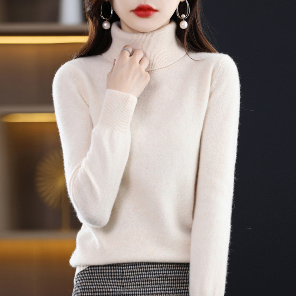Elena Cashmere-Feel Turtleneck