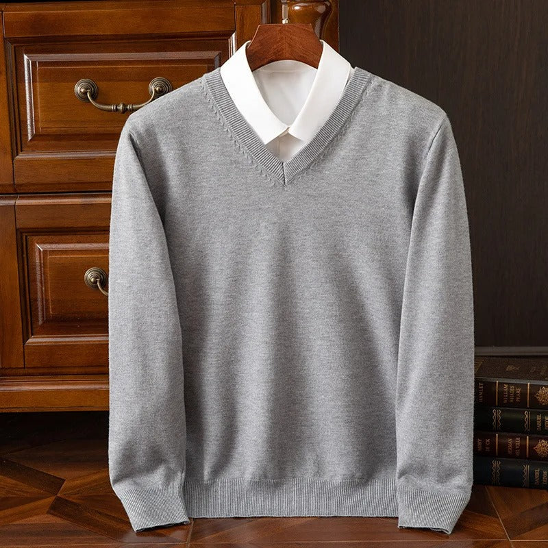Classic Cashmere-Feel V-Neck Sweater
