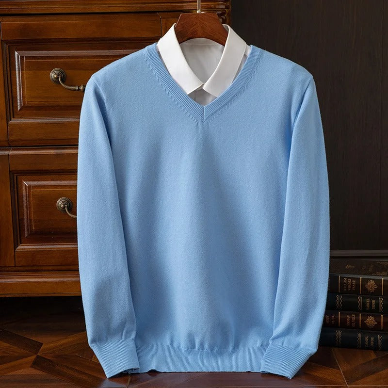 Classic Cashmere-Feel V-Neck Sweater