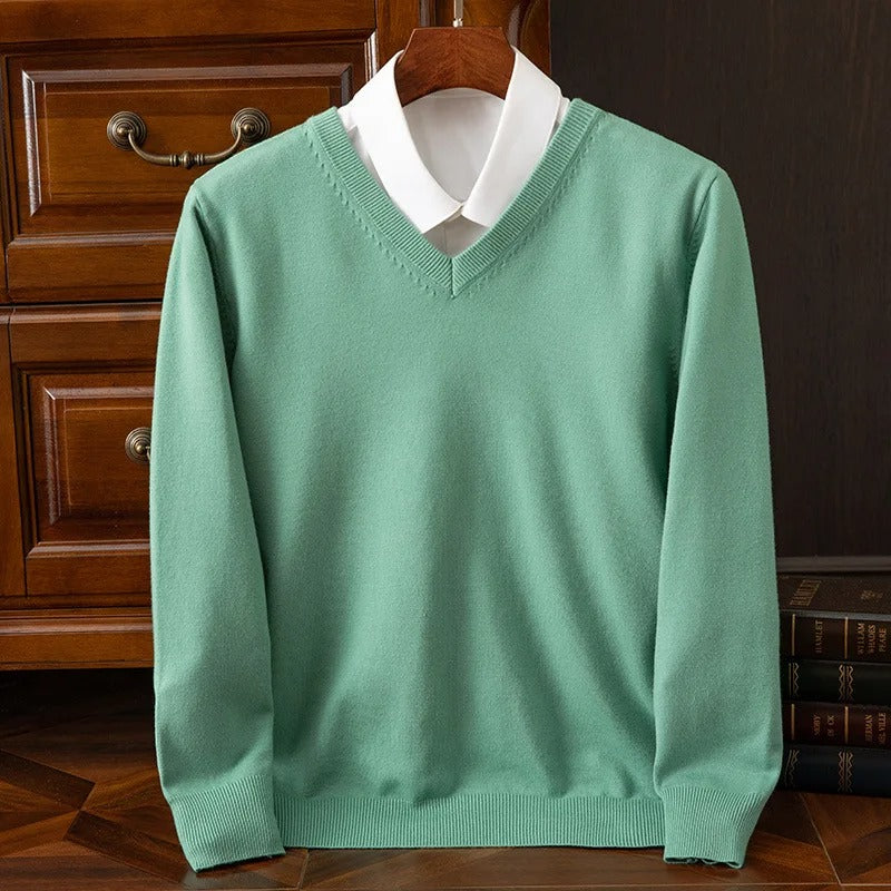 Classic Cashmere-Feel V-Neck Sweater