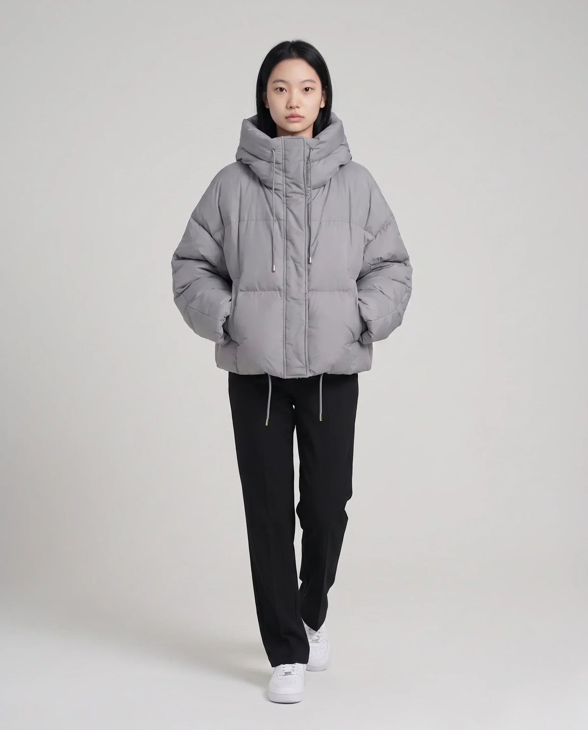 Cropped Hooded Puffer Jacket