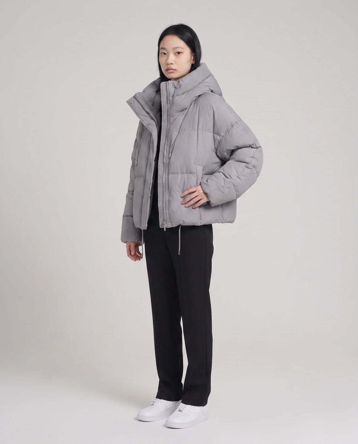 Cropped Hooded Puffer Jacket