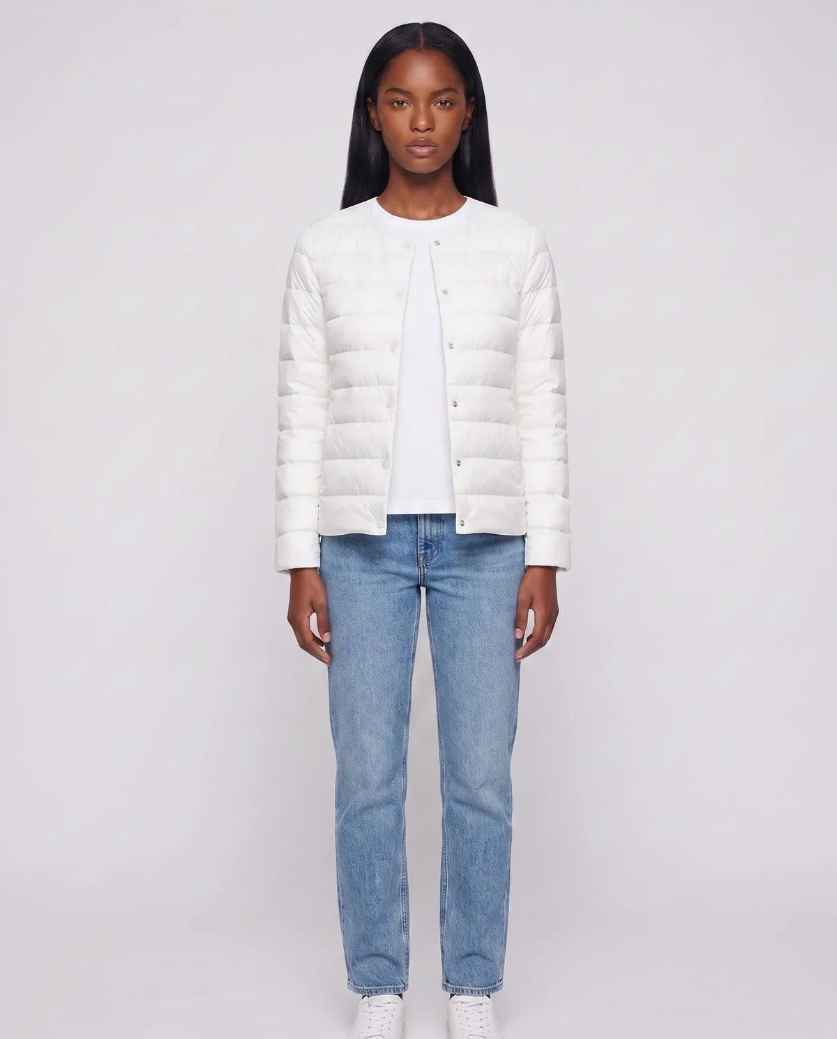 Lightweight Puffer Jacket with Convertible Collar