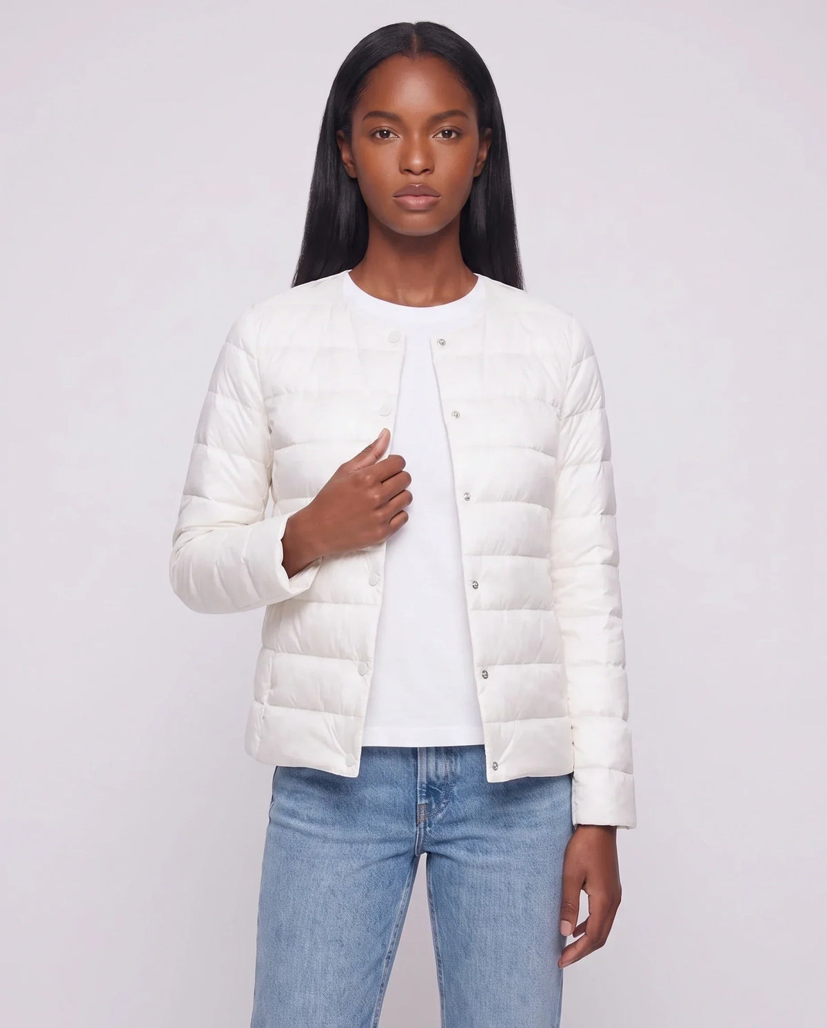 Lightweight Puffer Jacket with Convertible Collar