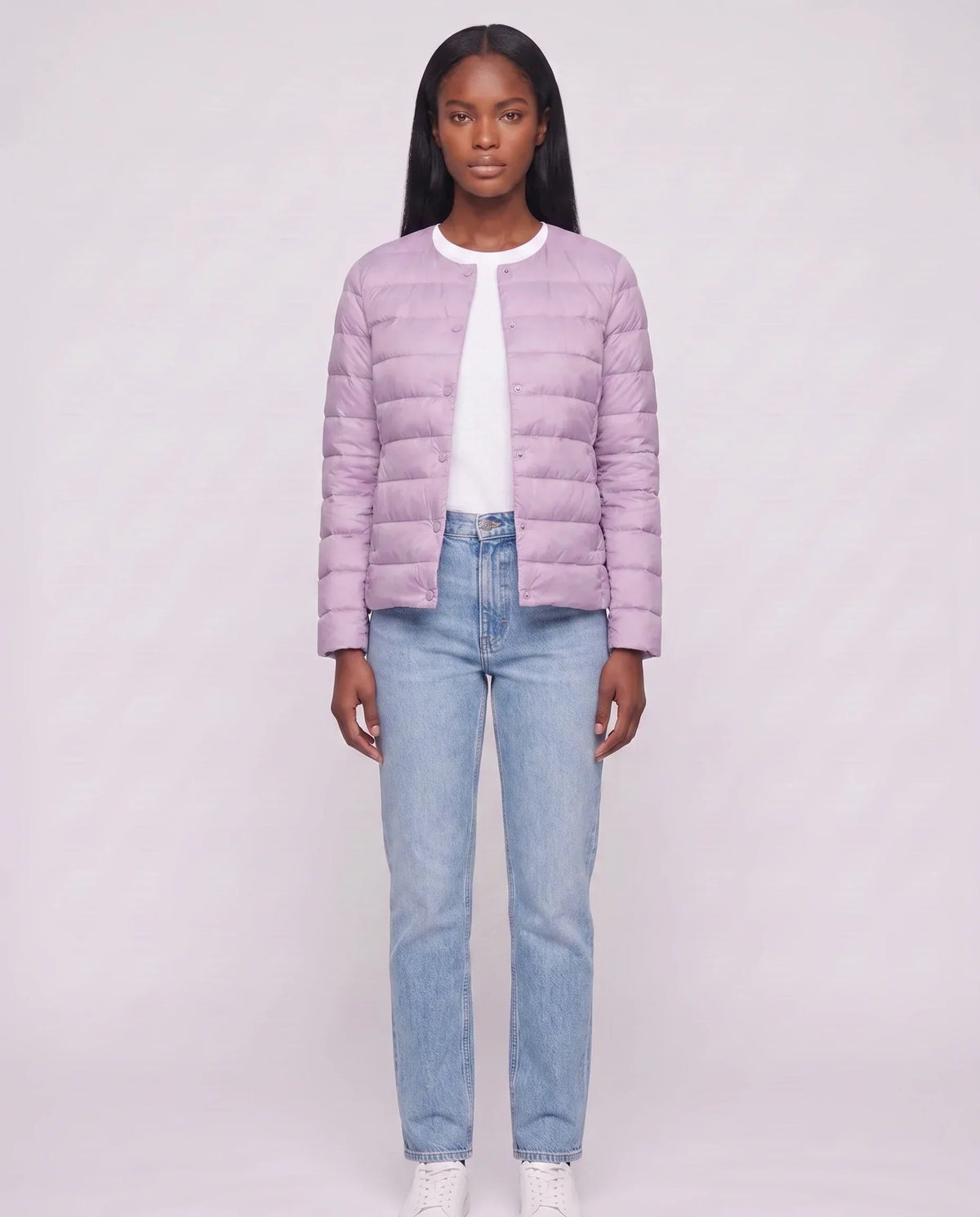 Lightweight Puffer Jacket with Convertible Collar