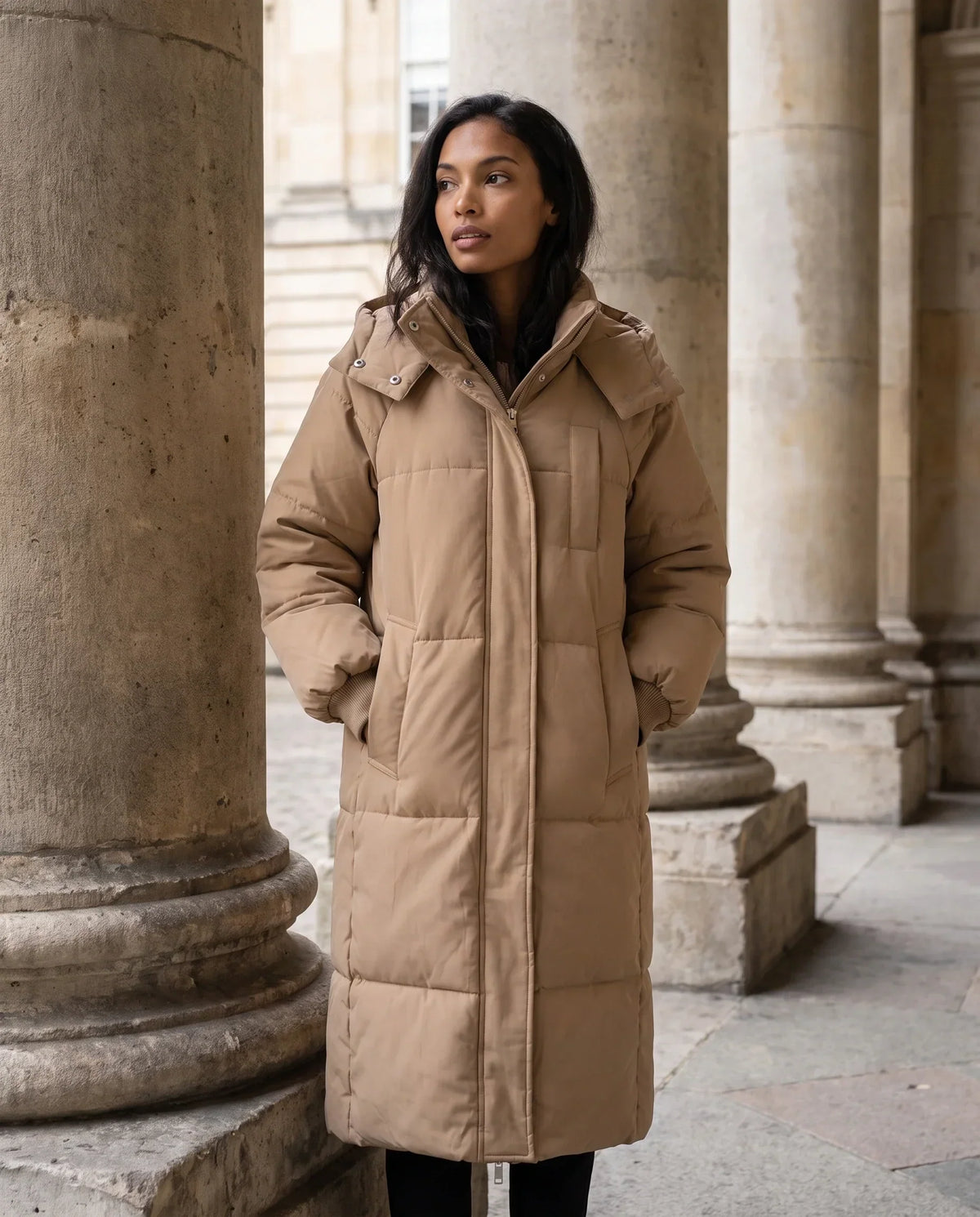 Long Hooded Puffer Jacket