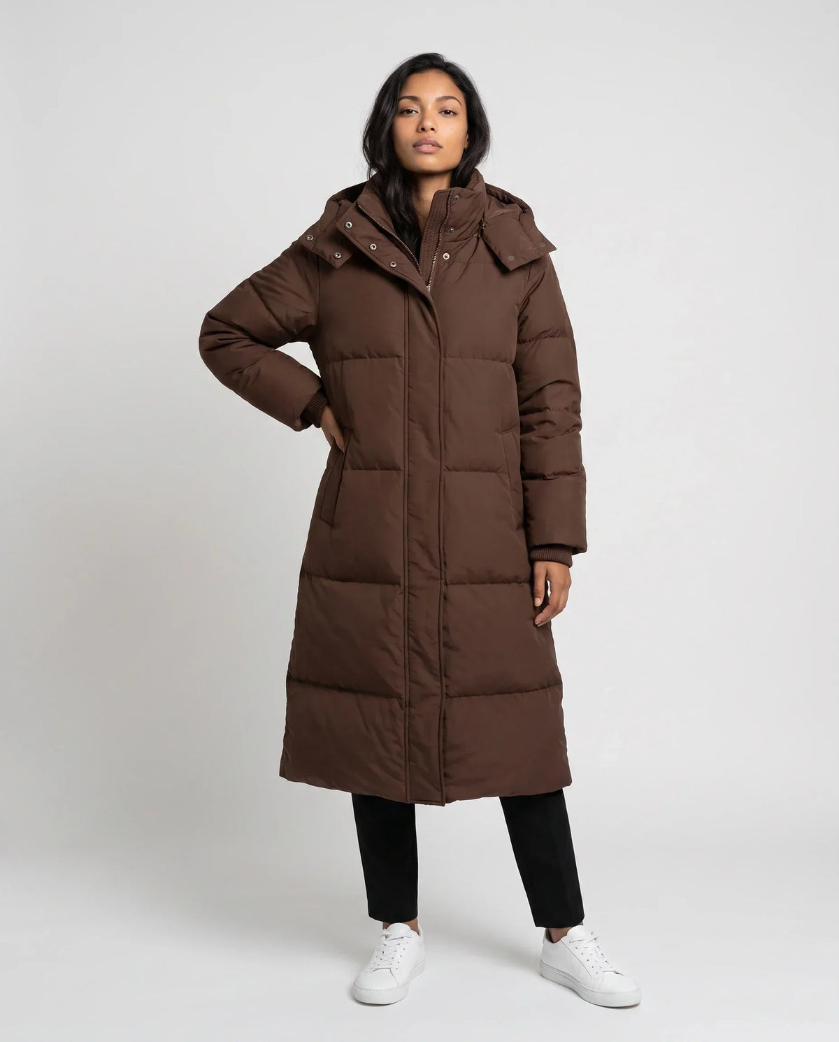 Long Hooded Puffer Jacket