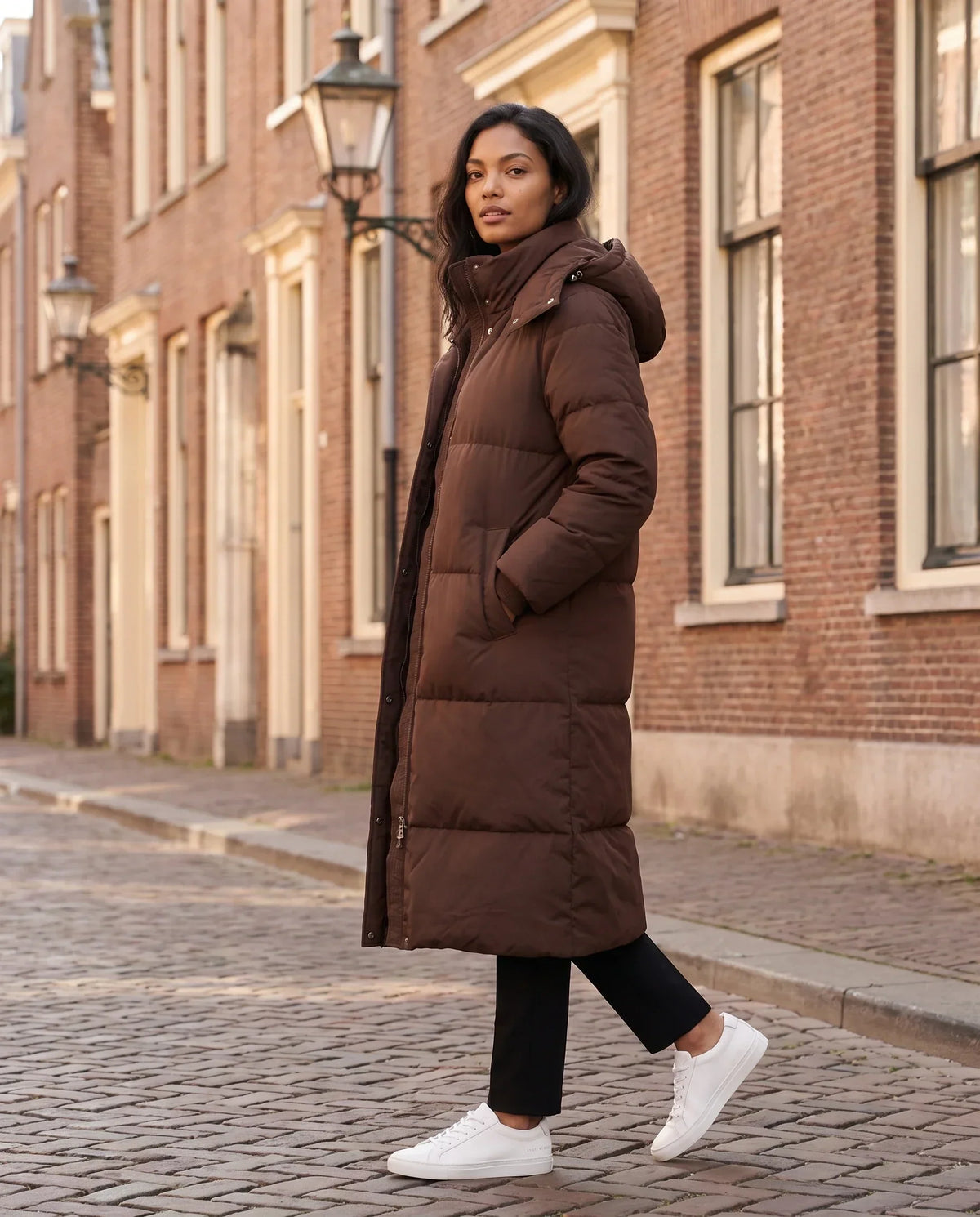 Long Hooded Puffer Jacket