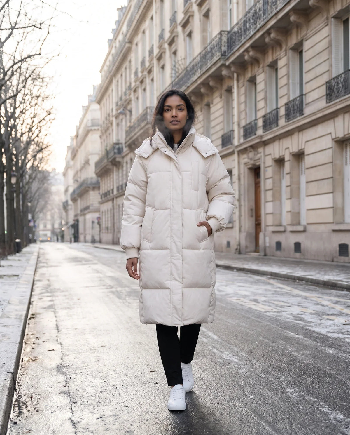 Long Hooded Puffer Jacket