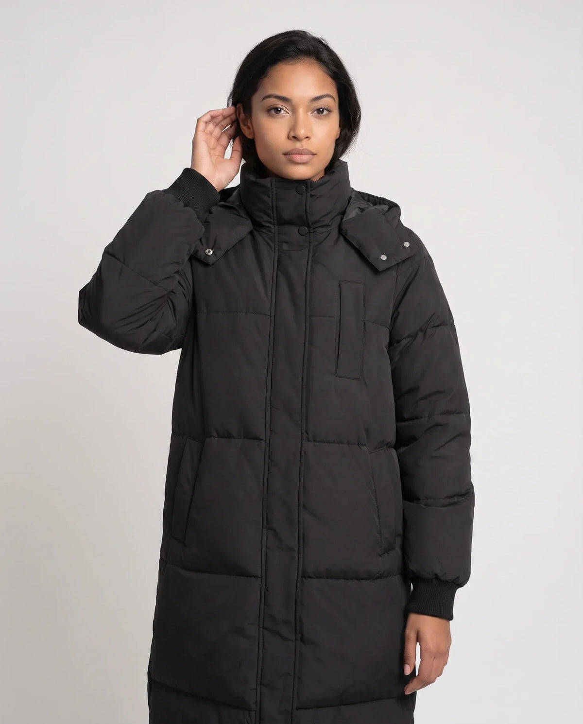 Long Hooded Puffer Jacket