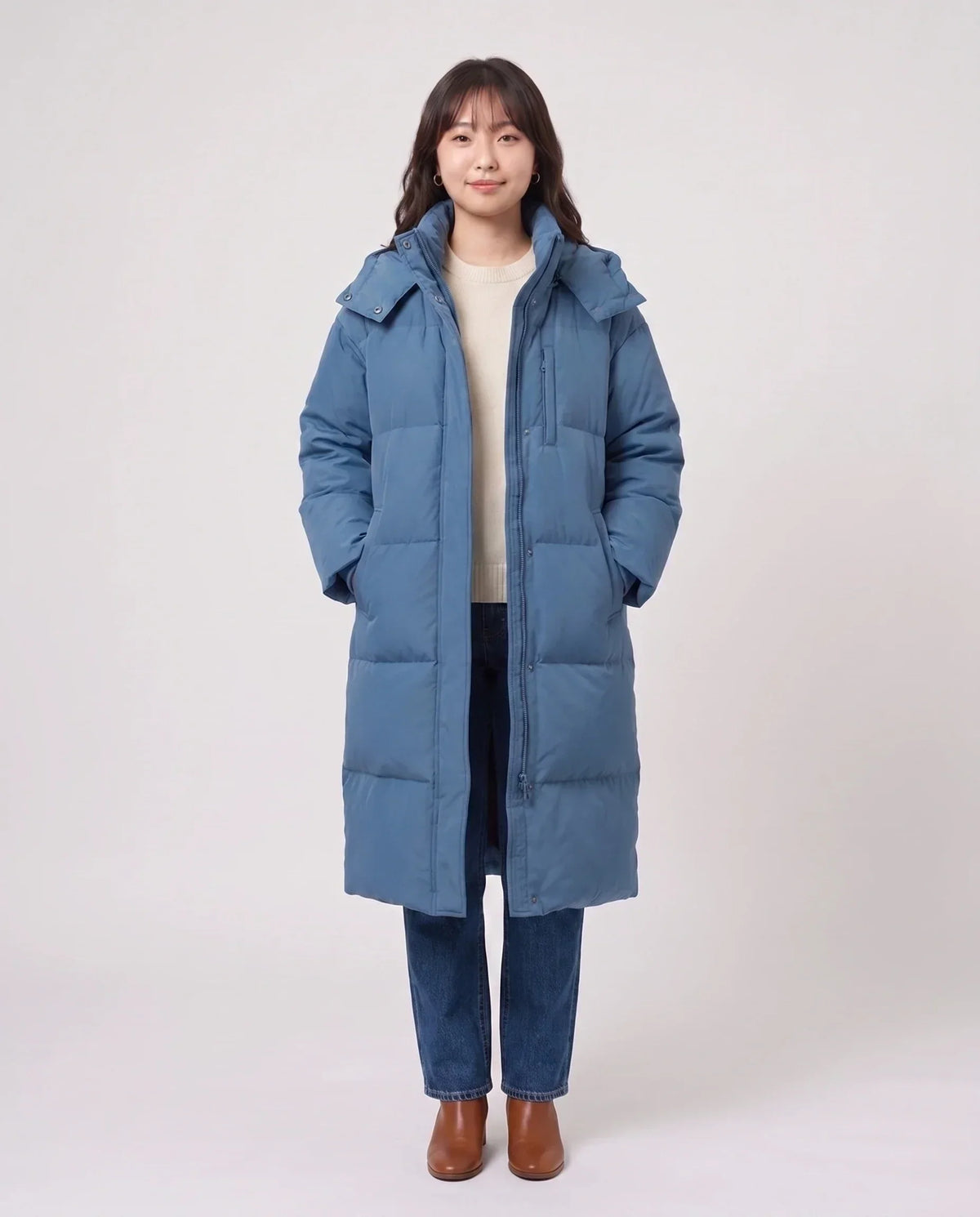 Long Oversized Hooded Puffer Jacket