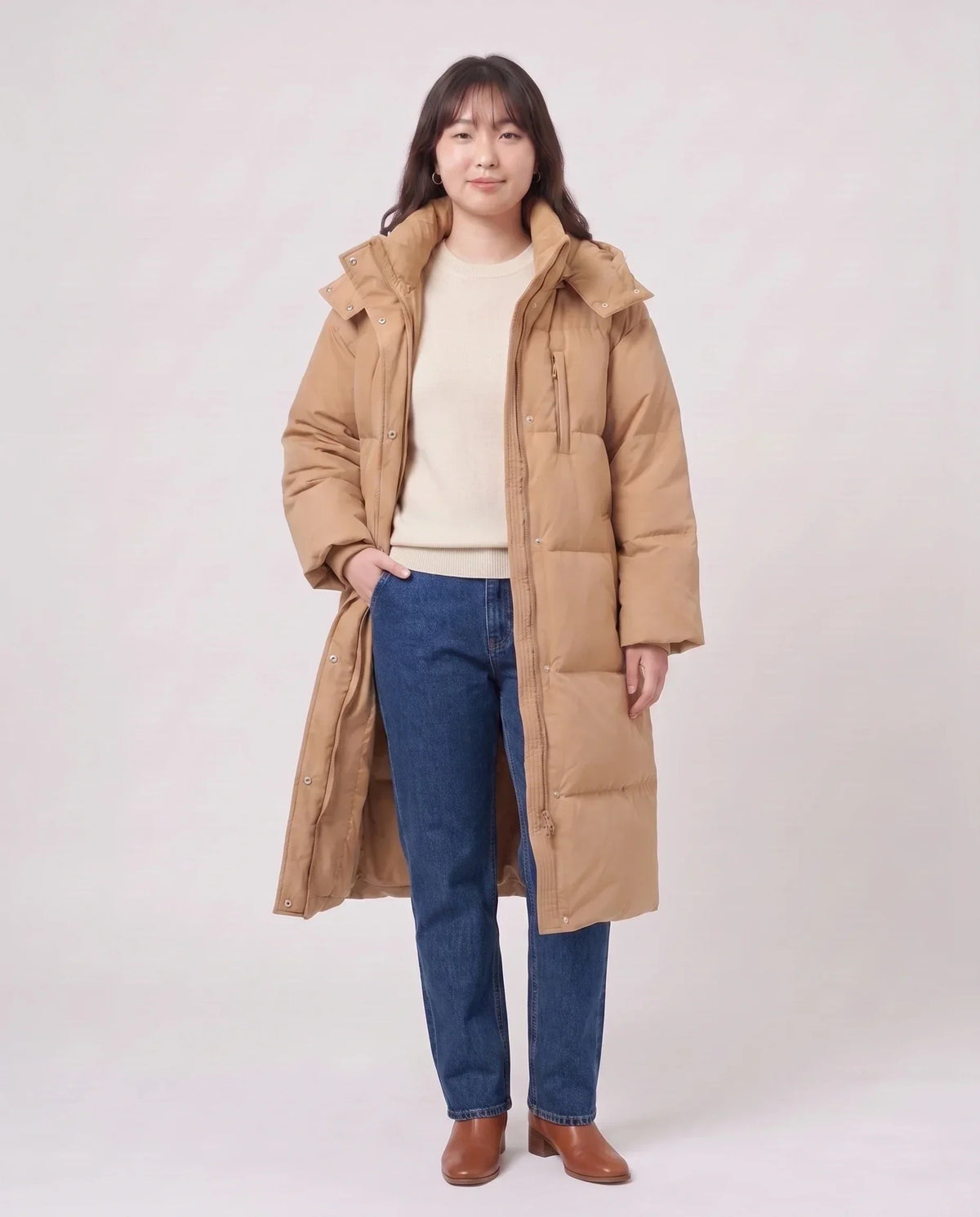 Long Oversized Hooded Puffer Jacket