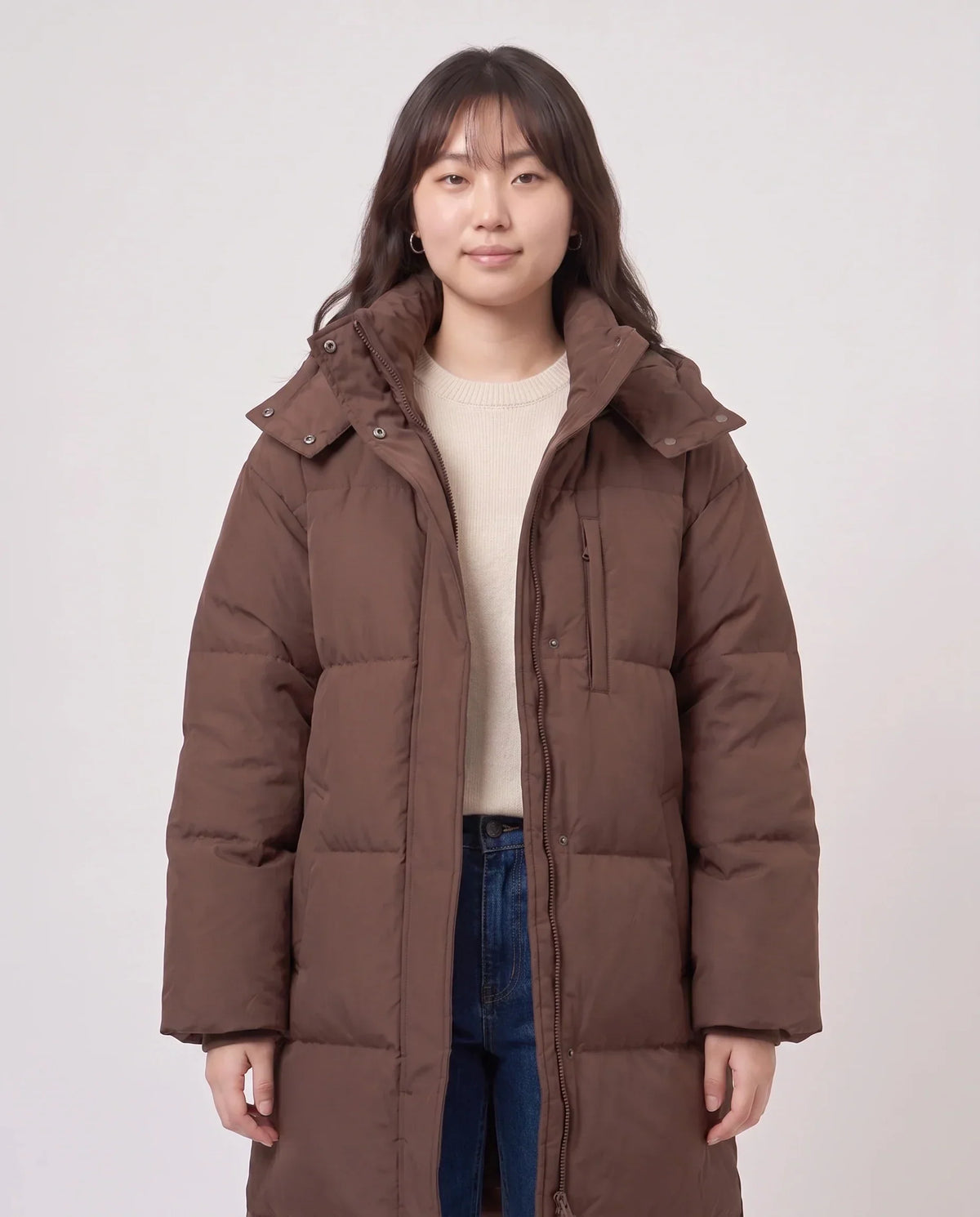 Long Oversized Hooded Puffer Jacket