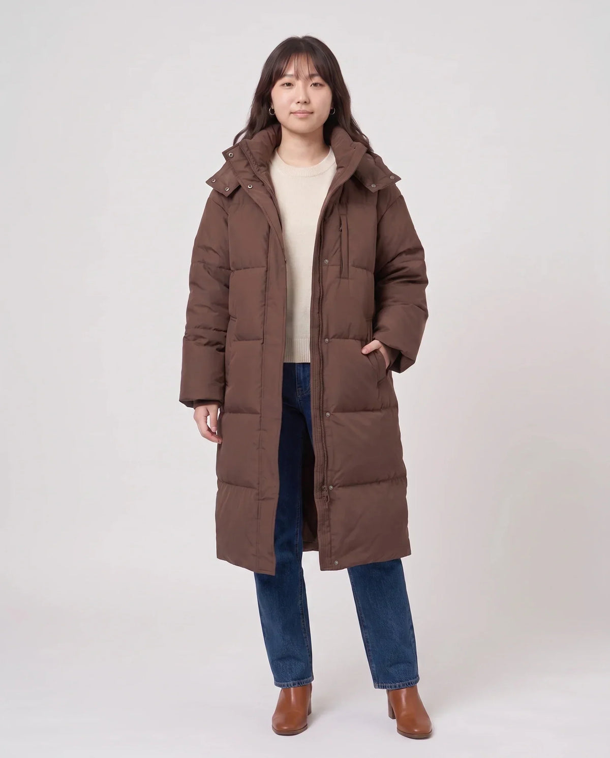 Long Oversized Hooded Puffer Jacket