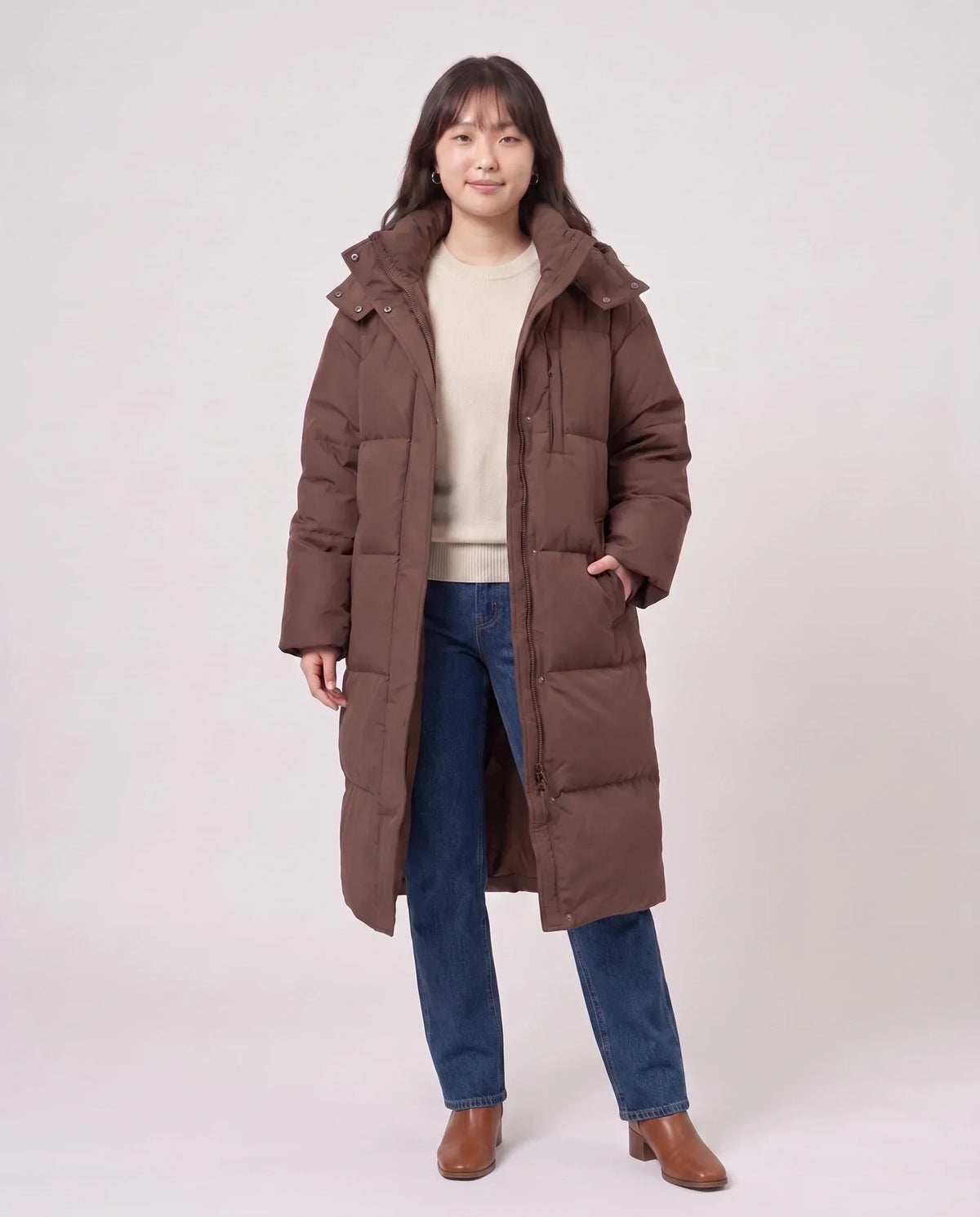 Long Oversized Hooded Puffer Jacket
