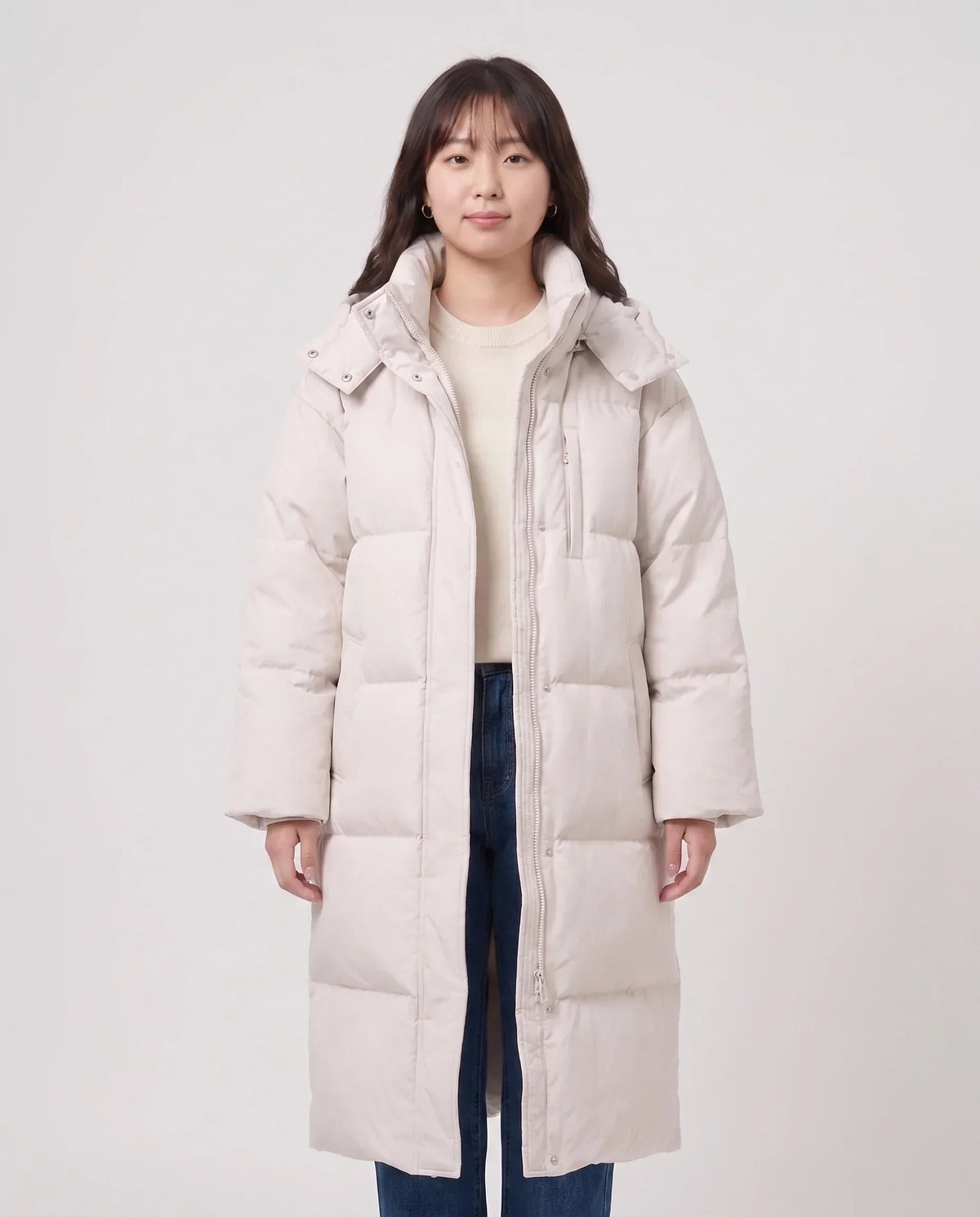 Long Oversized Hooded Puffer Jacket