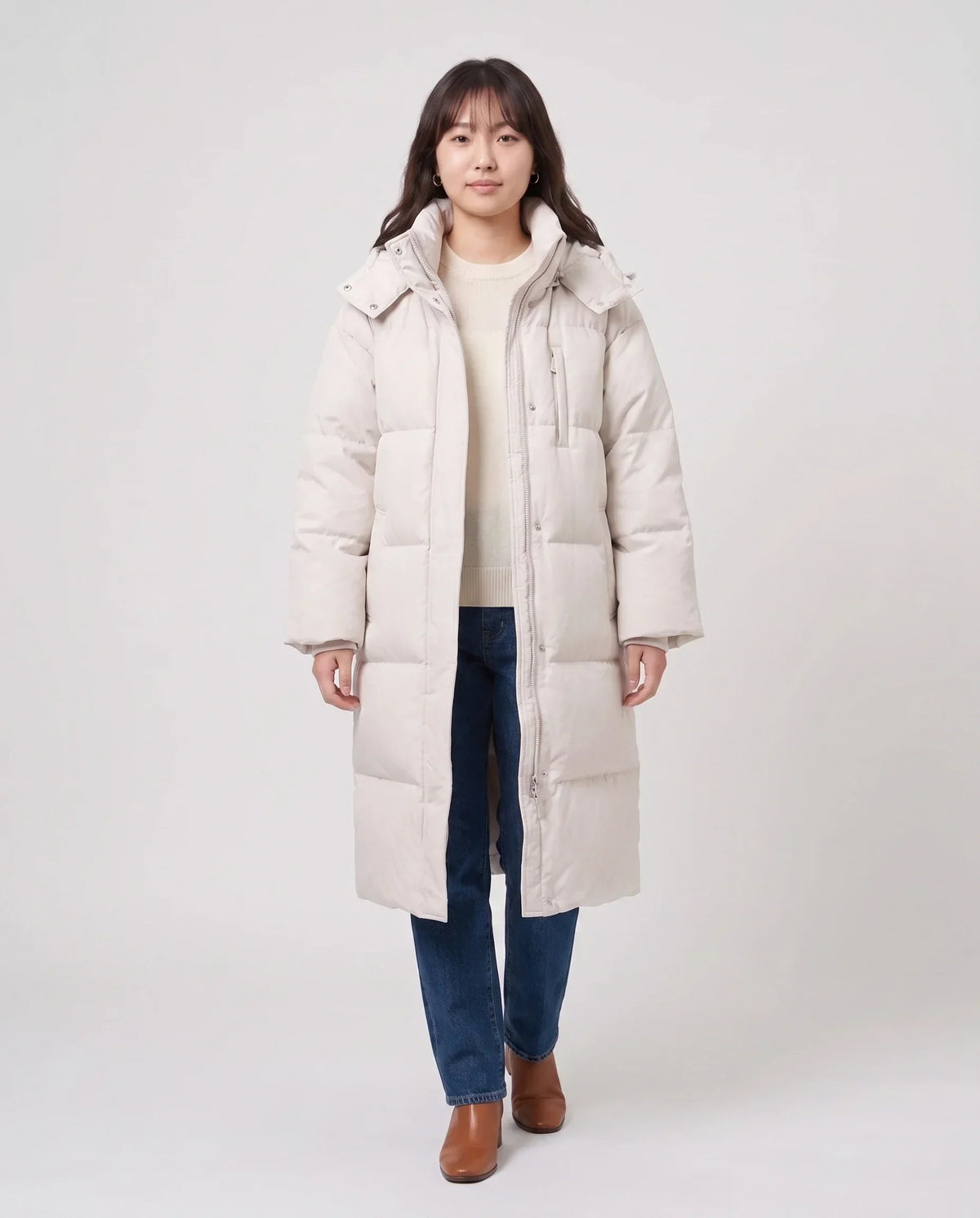 Long Oversized Hooded Puffer Jacket
