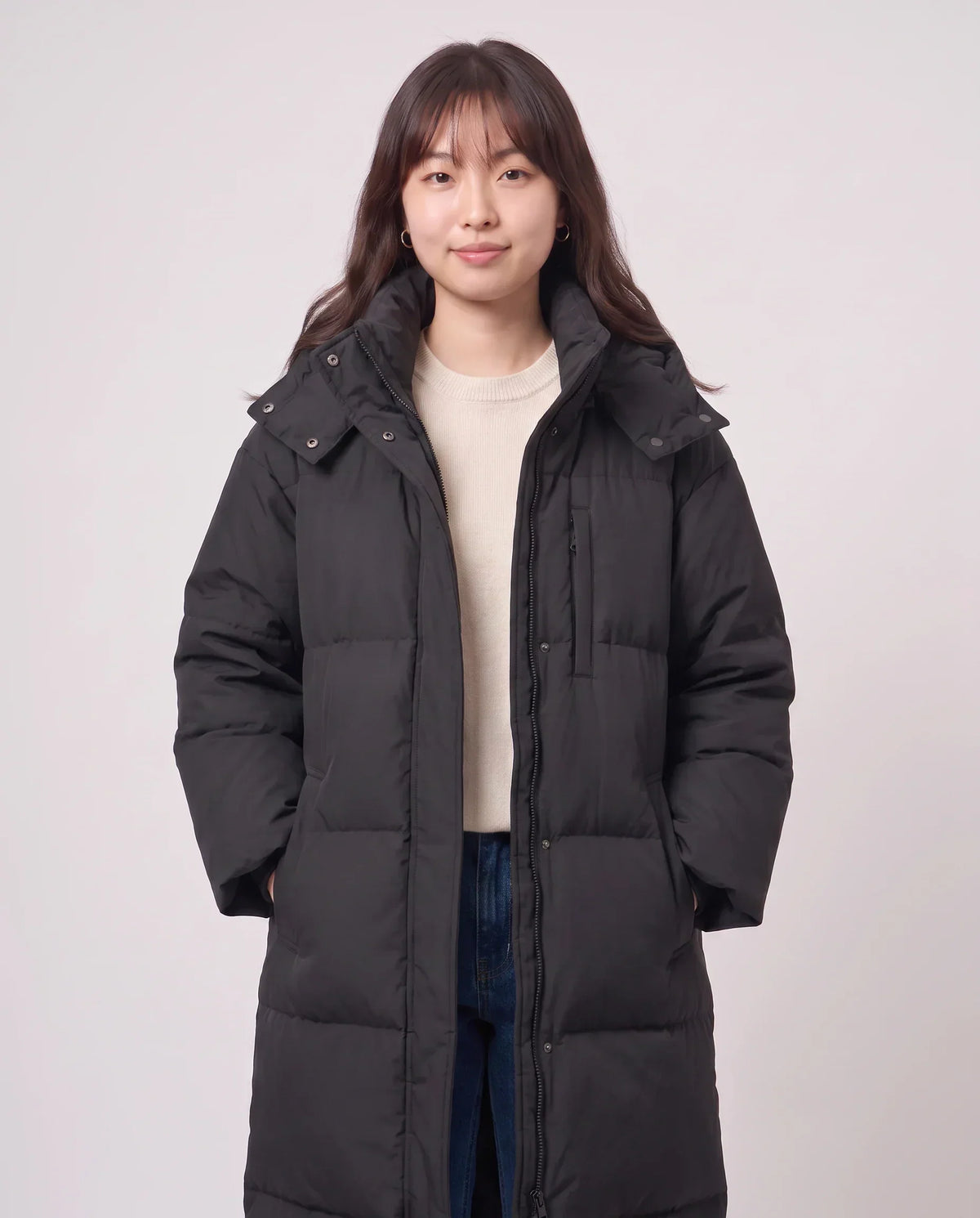 Long Oversized Hooded Puffer Jacket