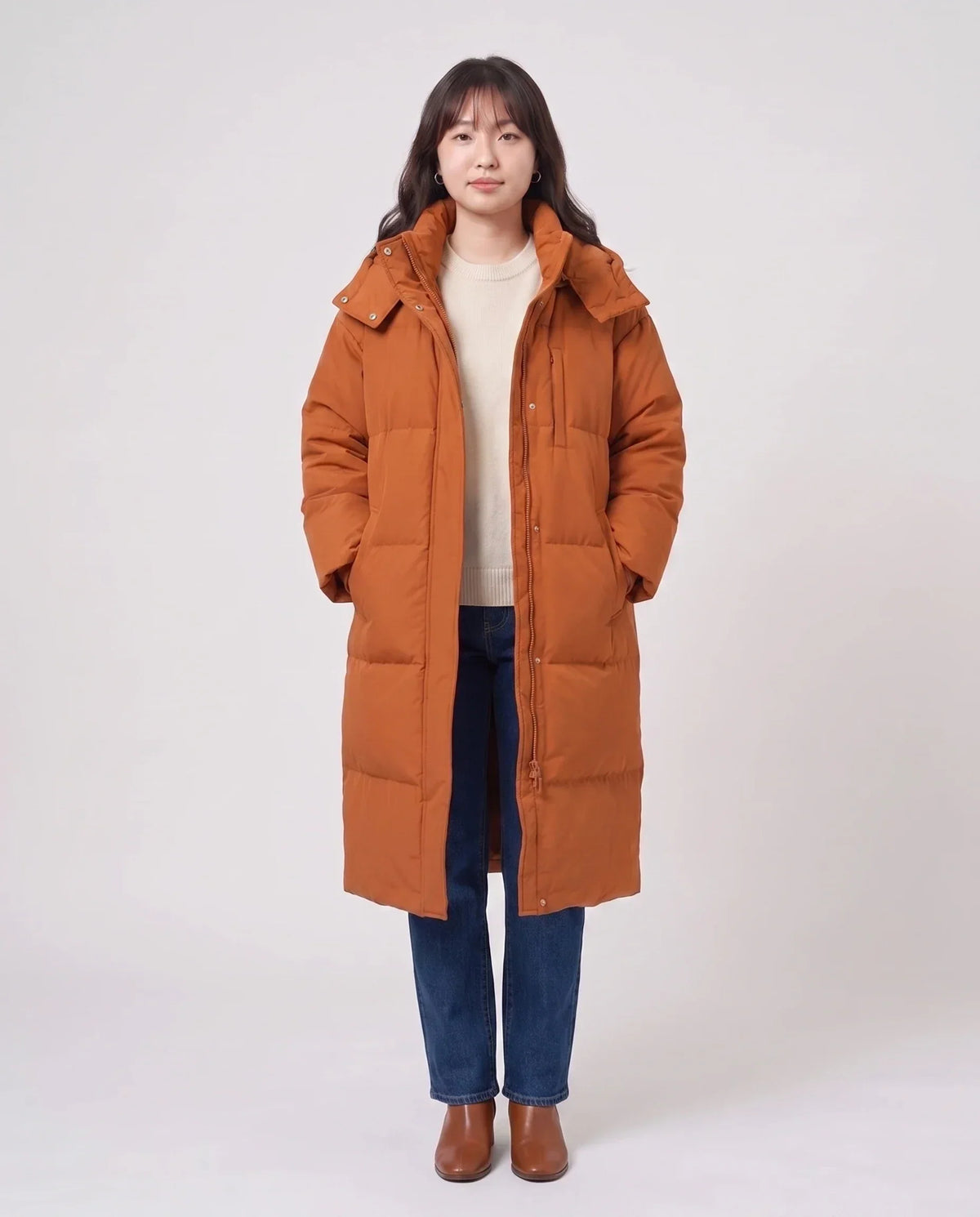 Long Oversized Hooded Puffer Jacket