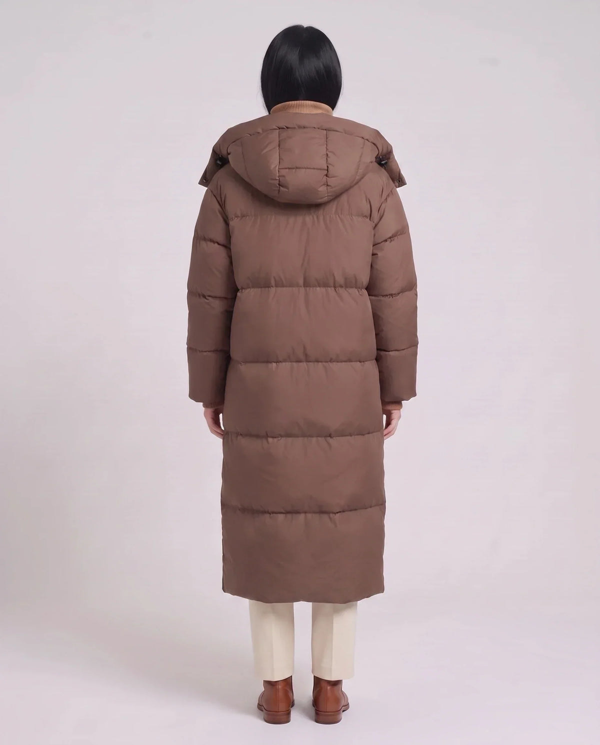 Maxi Oversized Hooded Puffer Jacket with Poppers