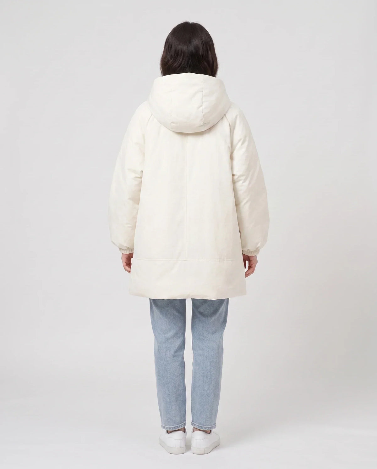 Oversized Hooded Puffer Jacket with Gathered Collar