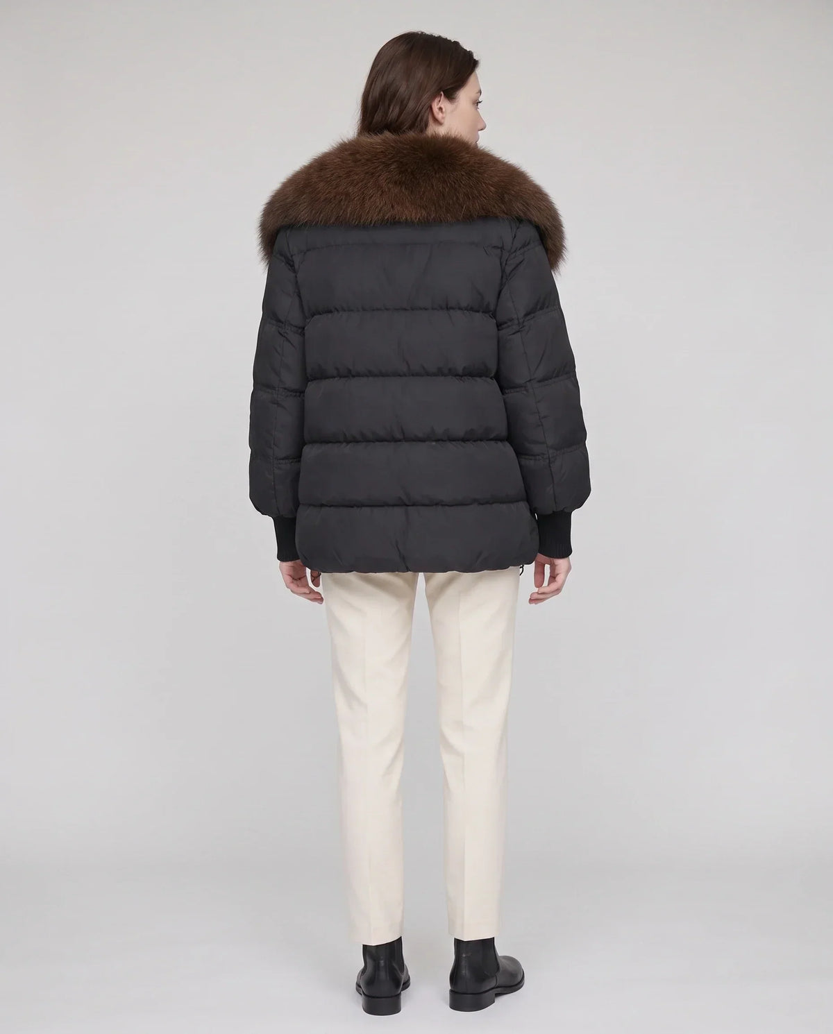 Oversized Puffer Jacket with Faux Fur Shawl Collar