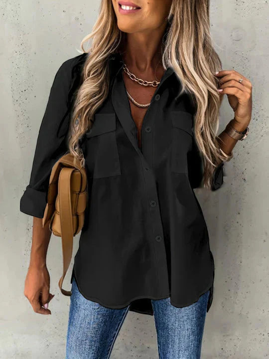 Women's Blouse with Naturally Elegant Buttons
