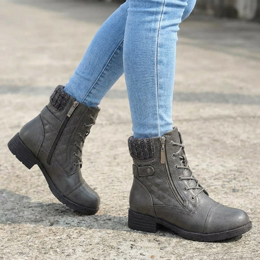 Ancona Faux Leather Ankle Boots